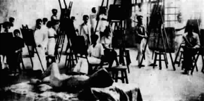 1925年上海美专的人体写生素描课