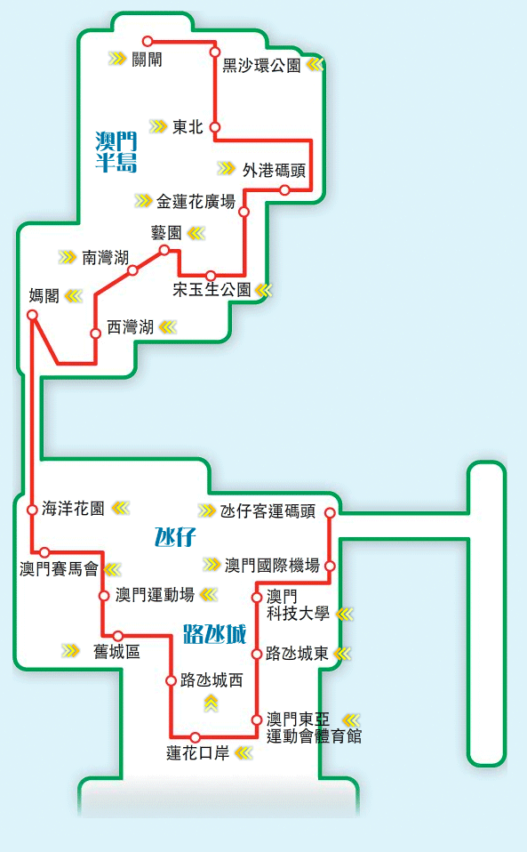 澳门轻轨路线图 澳门轻轨路线图
