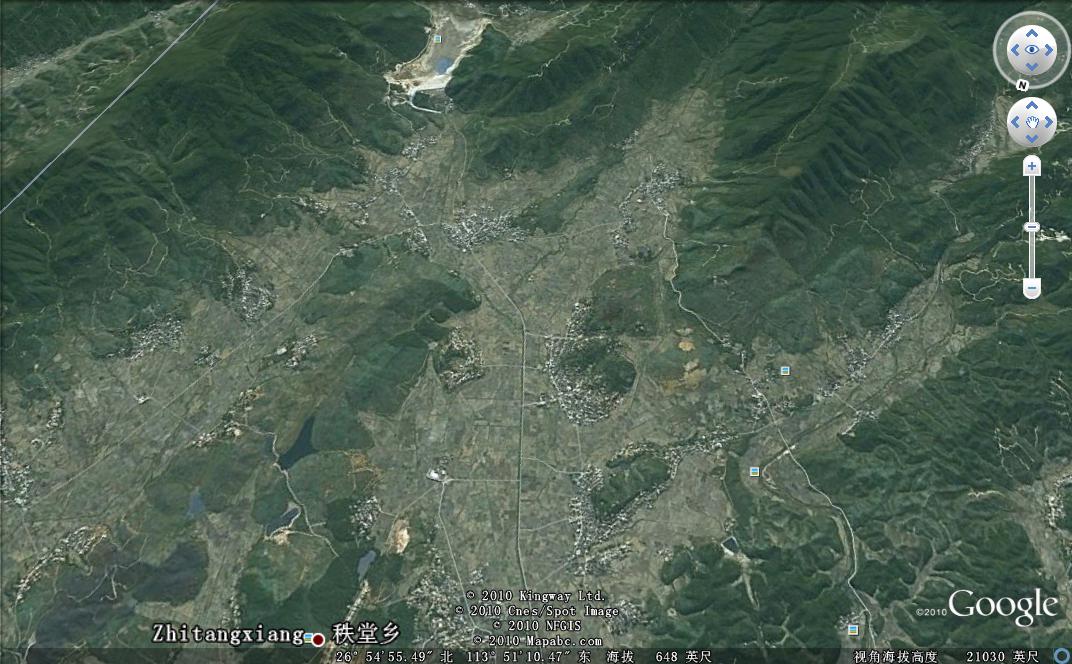 2009年11月从太空中拍摄的秩堂全景图 2009年11月从太空中拍摄的秩堂全景图